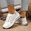 Fashion Spring and Summer 2025 New Breathable Hollowed Out Mesh Sneakers for Women Casual Thick Bottom Lace-up Women's Vulcanize Shoes