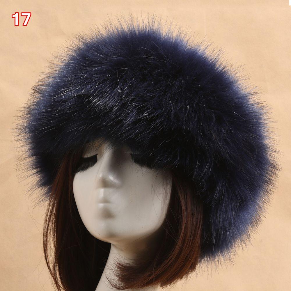 Fashion Winter Earwarmer Thick Fluffy Women Russian Cap Headband Hat Faux Fur