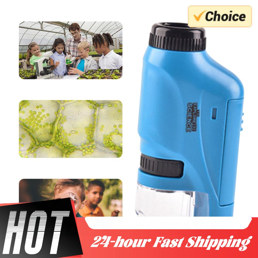 Handmikroskop 60-120X Elektrisches Mikroskop Pädagogisches Wissenschaftsmikroskop Batteriebetrieben zum Beobachten Lernen