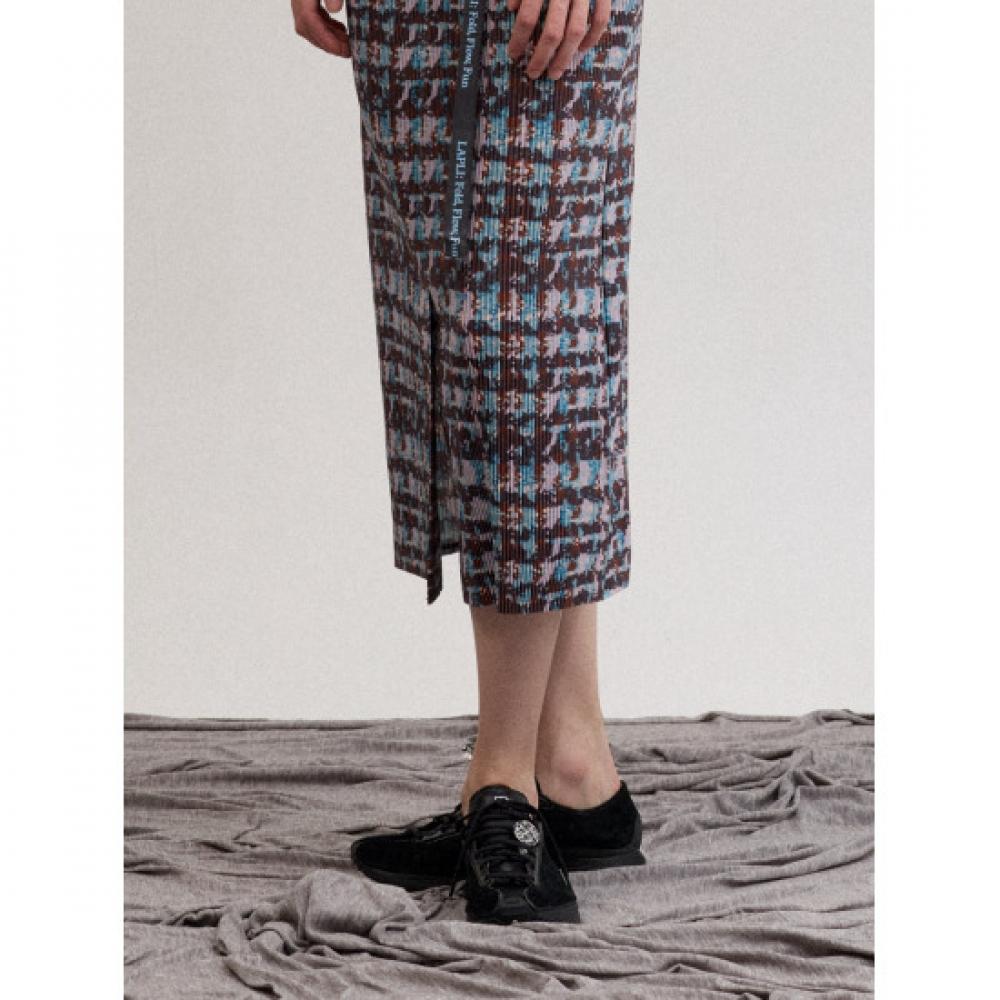 Lapli Tweed Pattern Belt Skirt Lpskf025b03