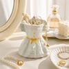 Ceramic Makeup Brush Holder Sweet Flower Vase Princess Dress Storage Box  Bedroom Decoration