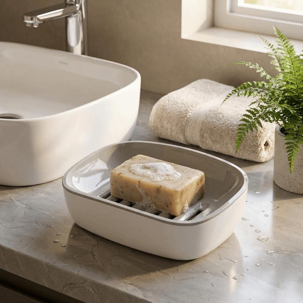 Plastic Drain Soap Box Fast Drying Soap Dish Holder Storage Rack Soap Storage Rack Shower