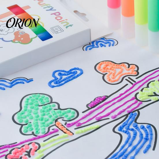 6 Colors Popcorn Pens Pens, 3D Relief Art Pen, Heat Activated, Puffy Handmade Gift Ideas for Kids Drawing DIY Craft Projects, Works on Different