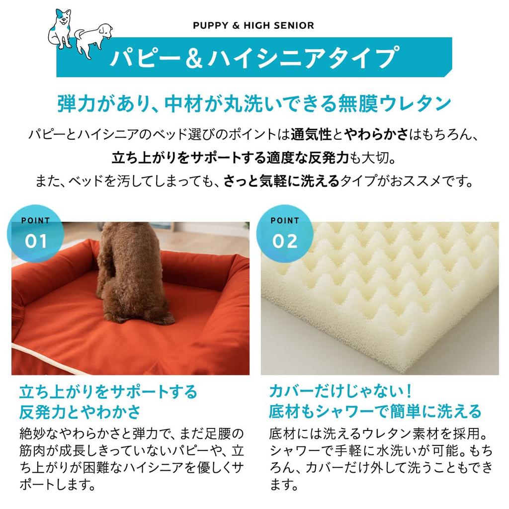 neDOGko 3D Puppy Bed, Urethane Foam, for Dogs, Cats, and Pets, Medium, Cream Ivory, Washable, Standing Support, Durable, Emool