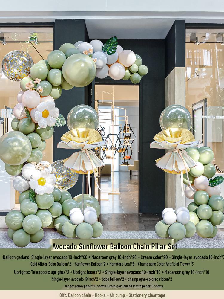 Orange Balloon Column Flower Basket Decoration for Events and Venues