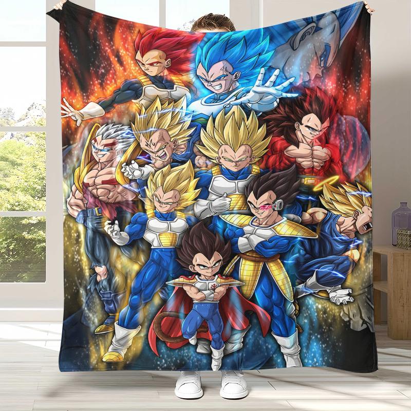 Anime D-Dragon Ball Game Cartoon Flannel Blanket,Ultra Soft Warm Plush Throw for Home Bedroom Bed Sofa Cover Office Camping
