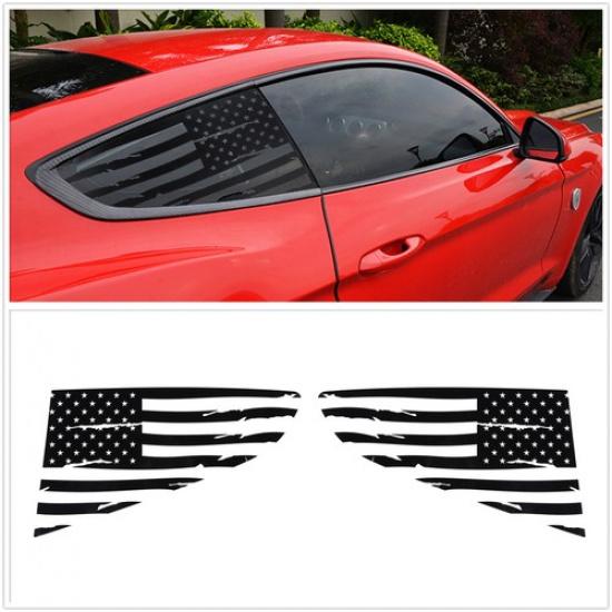 n Flag Rear Quarter Window Decals Stickers For Ford Mustang 2015-