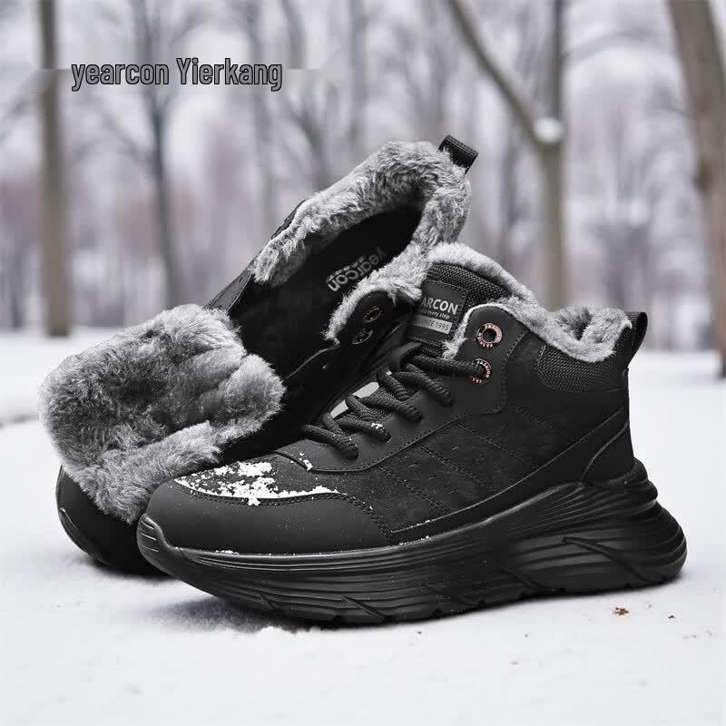 Men s Winter High-Top Fleece-Lined Casual Shoes 42