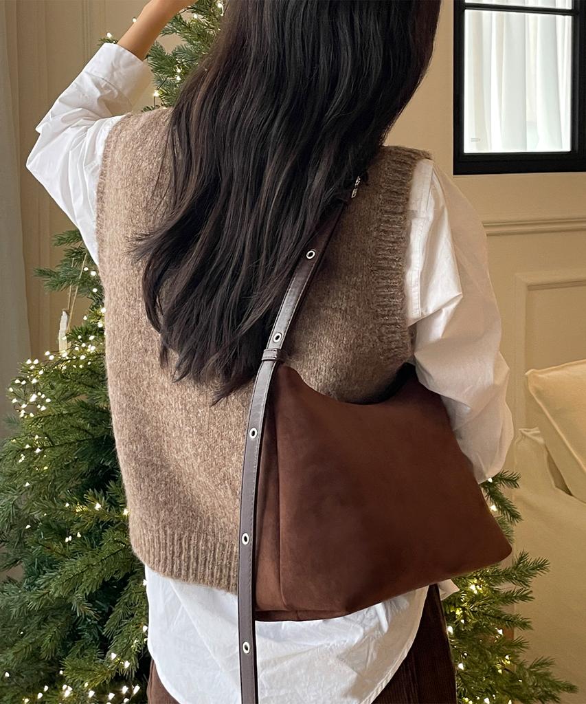 Mclanee Rit Suede Shoulder And Crossbody Bag