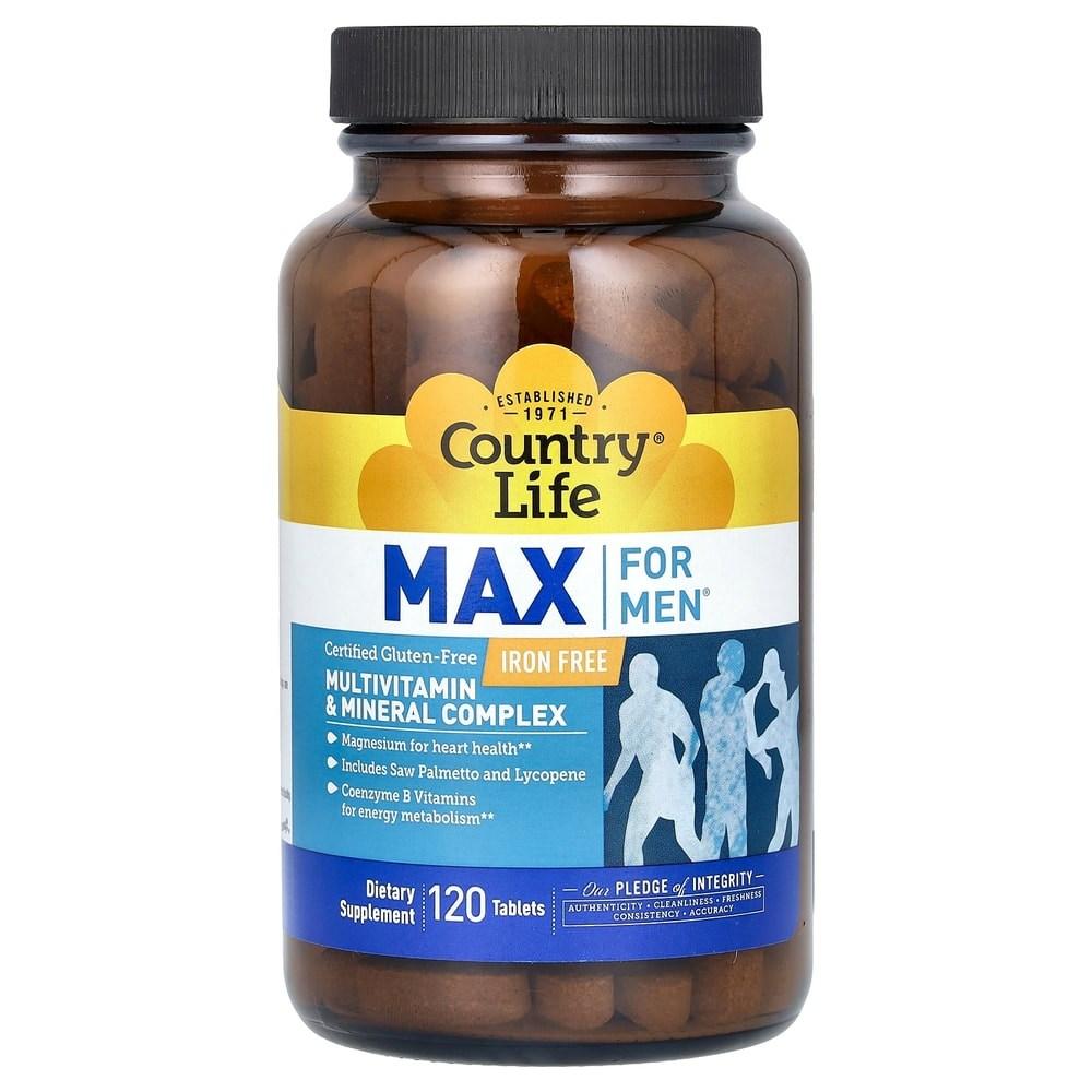 Country Life Max for Men Multivitamin & Mineral Complex Iron-Free 120 Tablets 1 pcs (120 tablets)
