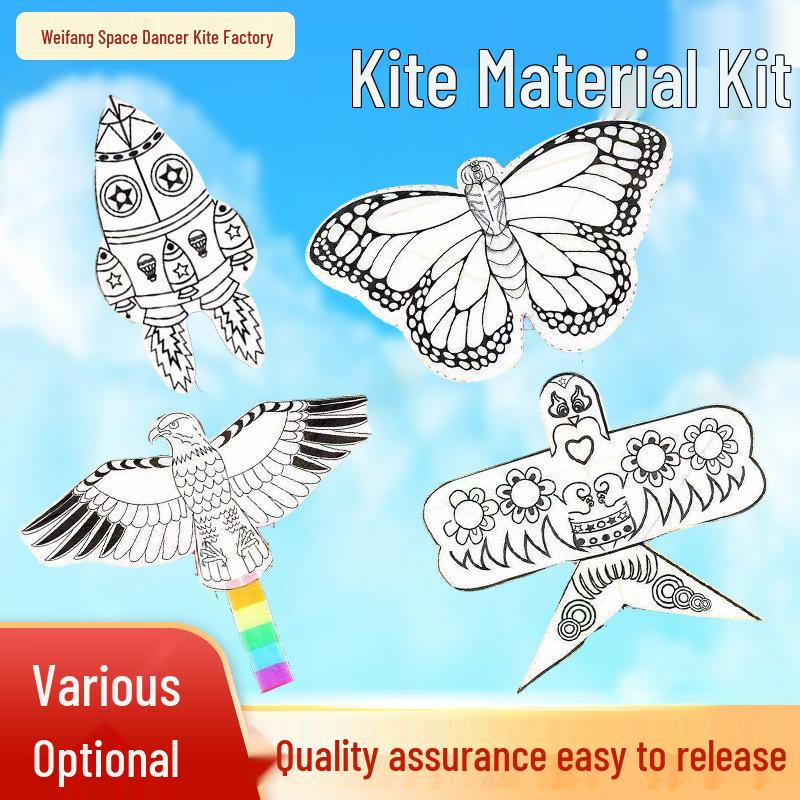 DIY Hand-Painted Children's Doodle Kite Kit: Easy to Fly, Light Breeze Parent-Child Game