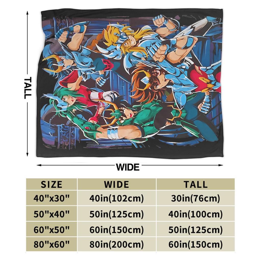 Knights Of The Zodiac Anime Fleece Throw Blanket Saints Seiyas Blankets for Bedding Office Super Warm Bed Rug,