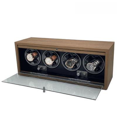 Caricaorologio automatico in noce nero per 4 orologi con scatola colorata