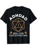 Vintage ADHS&D Würfle für Konzentration DnD Herren Damen T-Shirt Cooles Herren Wärmeübertragungs