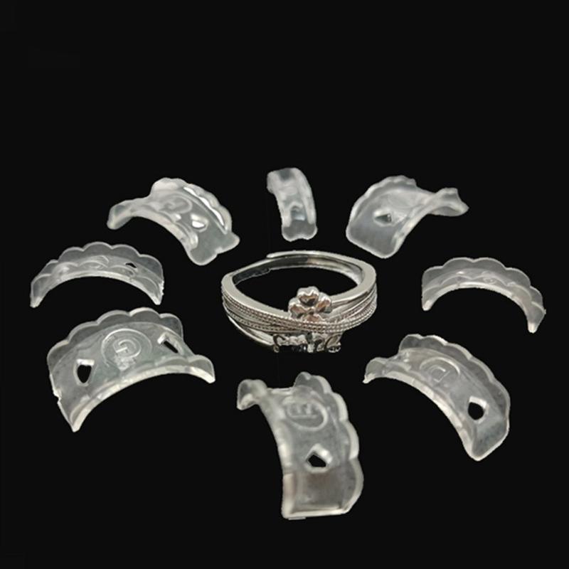 8pcs Clear Ring Size Adjusters For Loose Rings Invisible Spirals Design Silicone Resizer Guard Ring Adjuster Inserts
