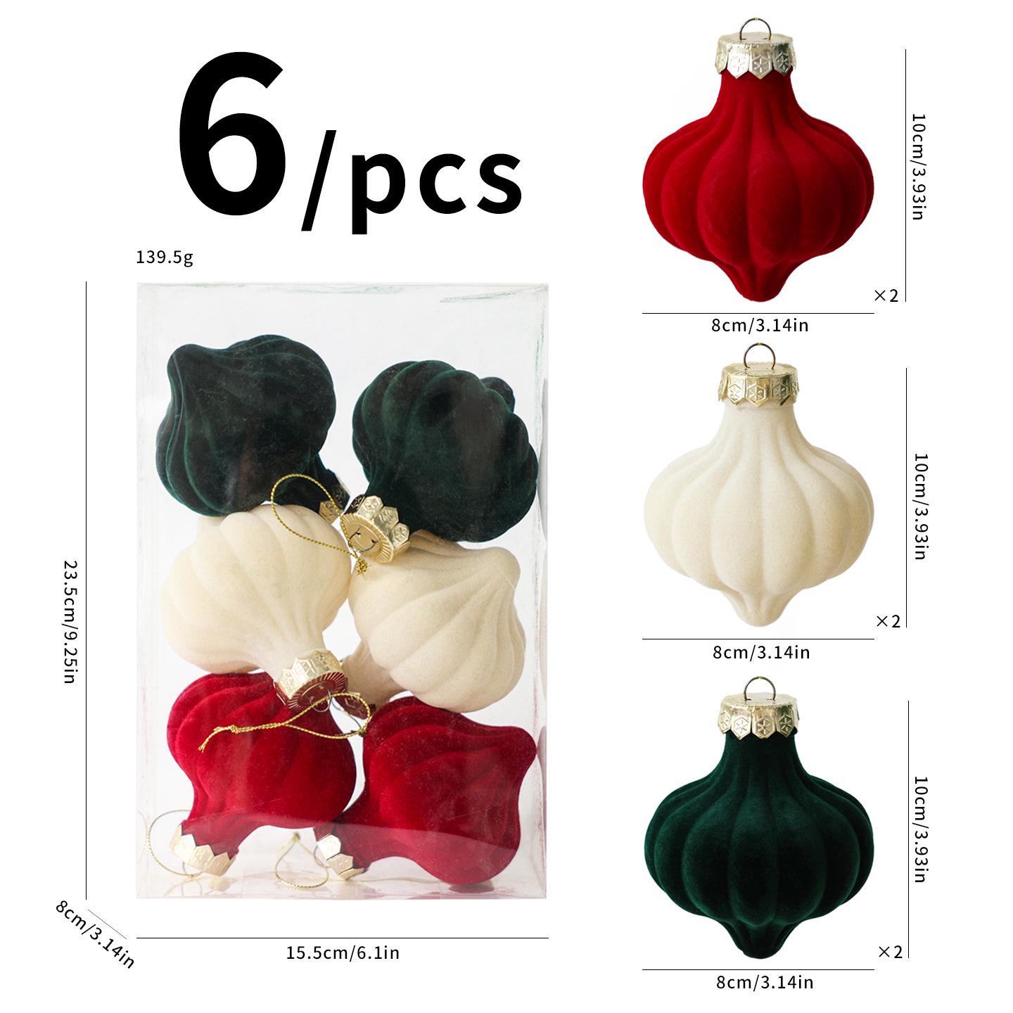 Hand-Painted Christmas Ornament Balls - Creative, Colorful Flocked Plastic Decor for Trees