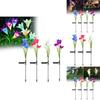 Outdoor Solar Lily Flower Lights Stunning Led Floral Garden Stake Lamps For Yard Decoration