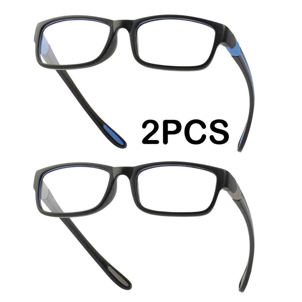 

2PCS Reading Eyeglasses Male Female Sports Anti-blue Lightweight Reading Eyewear Black Red TR90 Frames Presbyopia Glasses C2