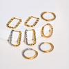 New Two Tone Circle Hoop Earring for Women, Hammered Stainless Steel Women's Mini Huggie Earrings, Gold Plated Small Hoops