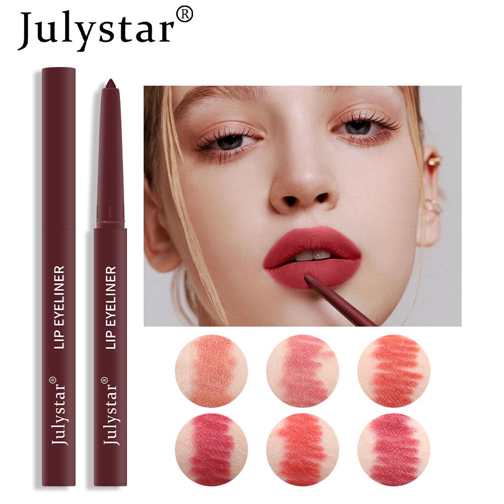 Pink Waterproof Automatic Matte Lip Liner - Smudge-Proof Lipstick Pencil