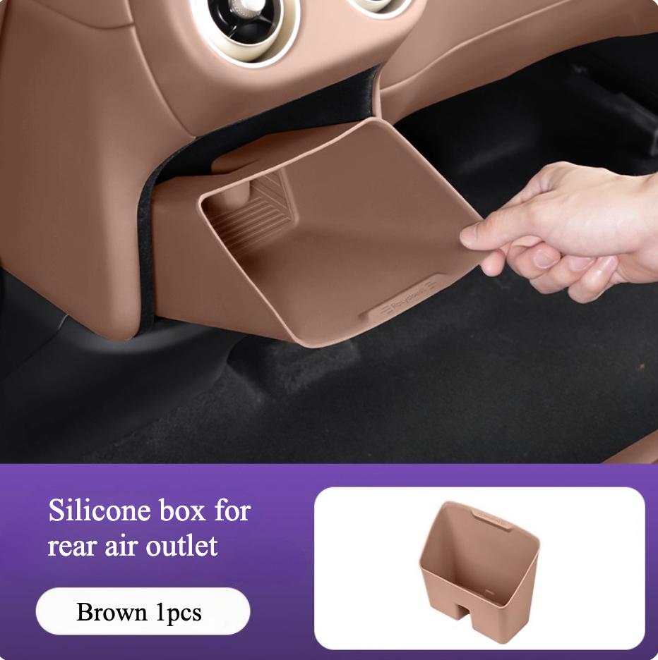 For Avatr 07 2024-2026 Dedicated Rear Air Outlet Lower Storage Compartment Armrest Box Rear Silicone Storage Box Upgrade Parts