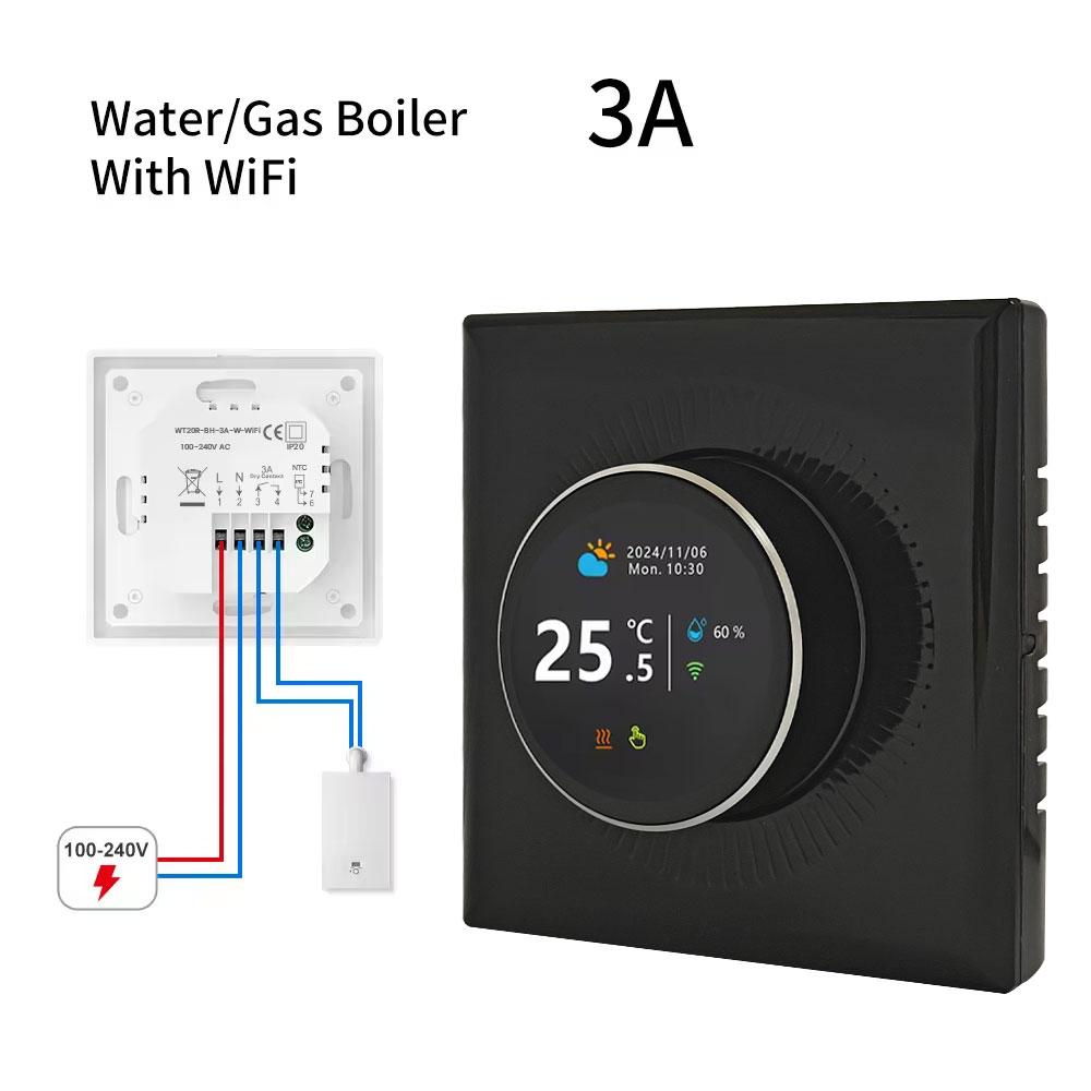Tuya WiFi Smart Knob Thermostat Underfloor heating, water-gas boiler, household room, programmable thermostat Works with tuya