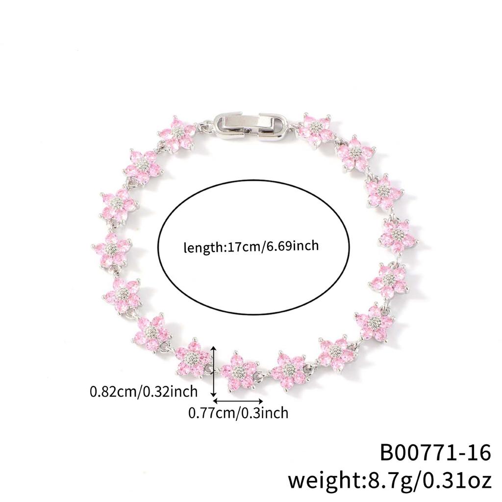 Fashion Five-leaf Flower Diamond Bracelet European and American Ins Style Light Luxury Niche Five-leaf Flower Full Diamond Jewelry