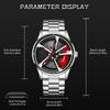 LIGE Unique Design Quartz Man Watch Creative Stainless Belt Casual Sport Waterproof Luminous Rotating Wheel Dial Watches for Men