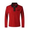 Mens Lapel Fashion Slim Pocket Zip Long Sleeve Men's T-Shirt POLO Shirt Tops