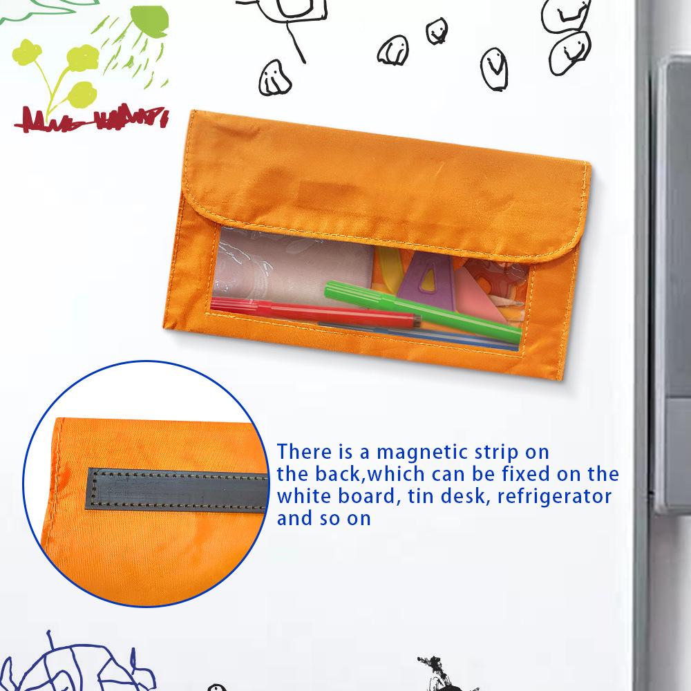Portable Magnetic Whiteboard with Self-Adhesive Storage Pockets