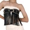 Punk Adjustable Fringe Waistband PU Waist Belt For Women Men Effortless Style Upgrade