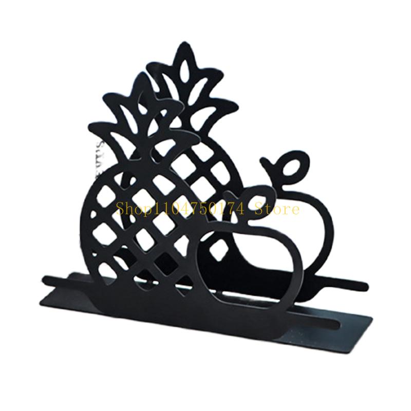 Space Efficient Foldable Metal Napkin Rack Black Cats Pineapple Theme Kitchens Counter Organizers For Home Office top sale
