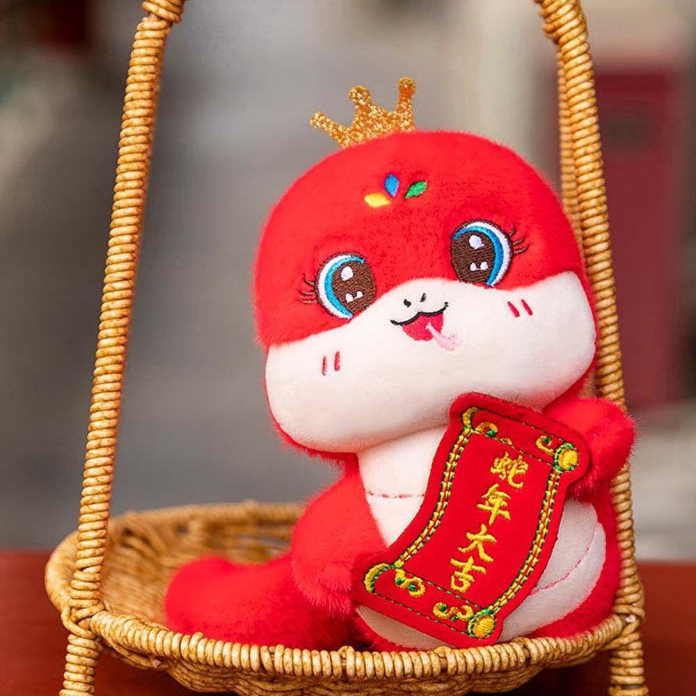Stuffed Snake Year Mascot Toy Cute Lucky Snake Doll Plushies  Birthday Gifts