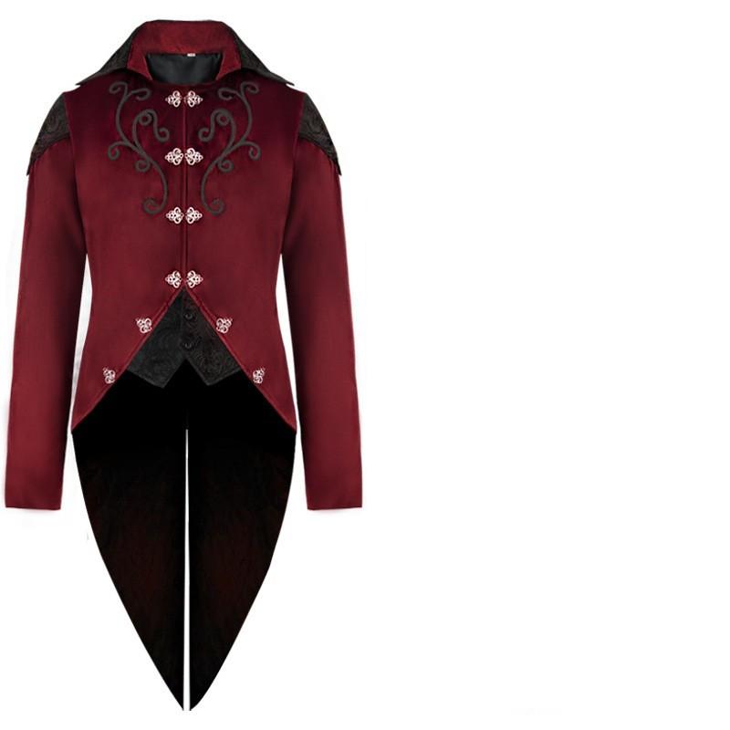 Medieval Retro Costumes Drama Performance Costumes Men's Clothing Medium Length Punk Holiday Retro Tailcoats Props