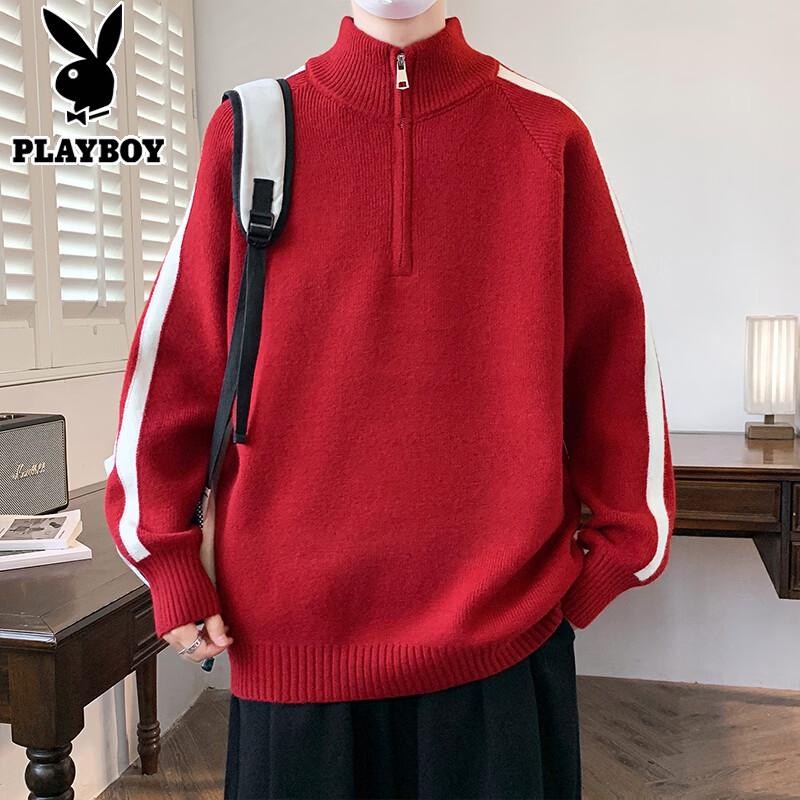 PLAYBOY Men s Half-Zip Stand Collar Sweater 4XL