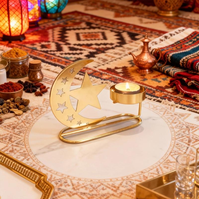 Moon Shaped Candle Holders Tealight Holders Metal Moon Candle Stand Candlestick for Christmas Dining Wedding Home Decors