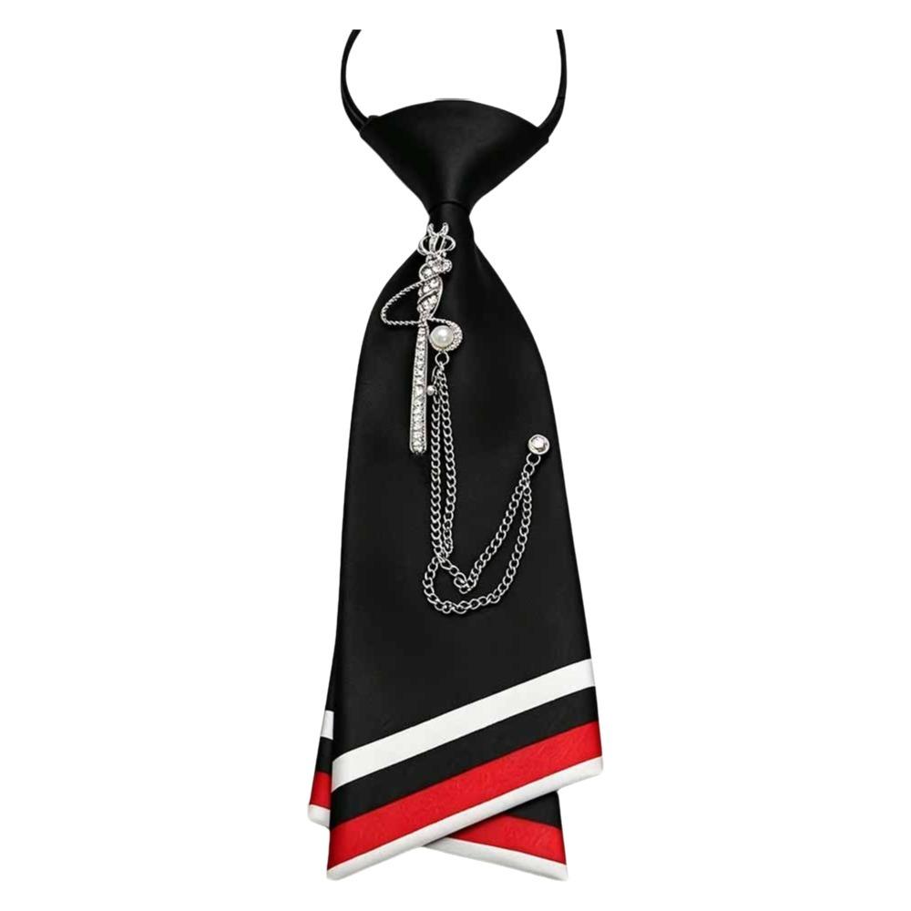 No-Sew Design Beaded Floral Tie Pearl Chain Decoration Pearl Chain Necktie  Daily Wear