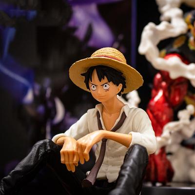 One Piece Anime Figure Luffy Sitting Position Action Figure PVC Model Collection Statue Figurine Doll Toy For Birthday Gift