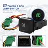 Car Fog Lights Switch with Green Light Fog Light Button Replacement Pure Copper Wire Refitting Fog Lamp 12V 24V for Camry 2018+