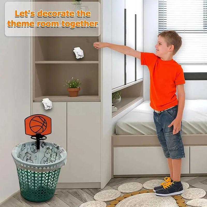 Wall-Mounted Basketball Hoop Miniature 3D Printed Plastic Basketball System Suitable Waste Disposal Hoop Model