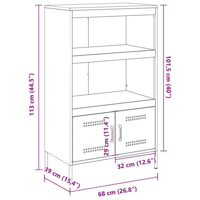 VidaXL Buffet haut anthracite 68x39x113 cm acier, buffet, placard, armoire latérale, armoire, armoire de rangement, armoire 842972