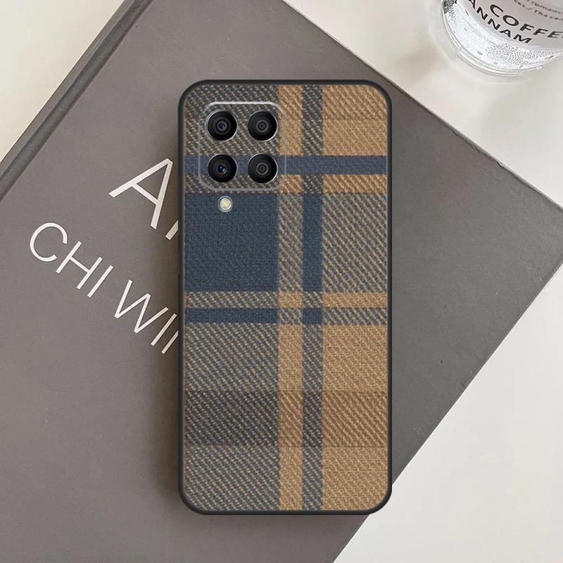 Brown Plaid Case For Samsung Galaxy M11 M21 M31 M20 M23 M54 M14 M34 M13 M52 M32 M12 M16 M36 M56 M15 M55