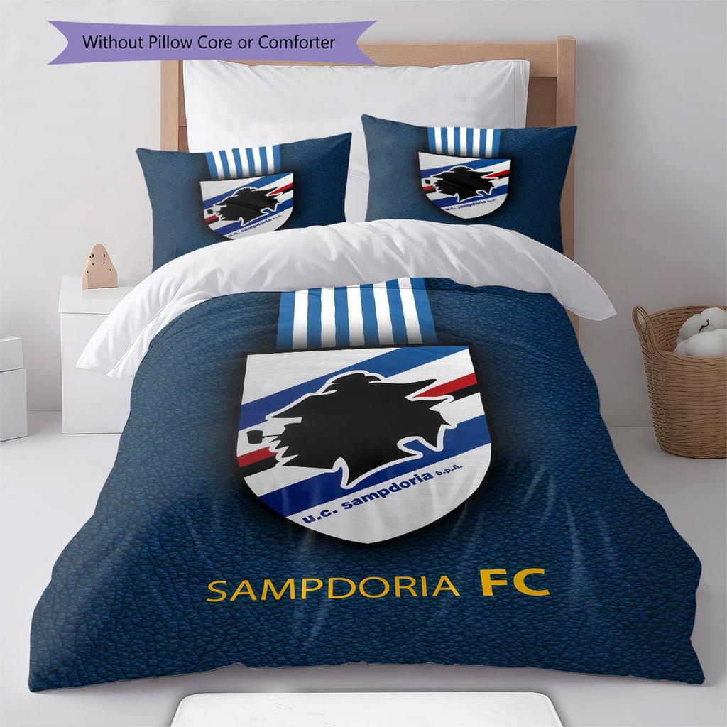 U.C. Sampdoria Bedding Quilt Set Quilt Cover Pillowcase Home Decoration Birthday Gift (1 * Duvet Cover + 2 * Pillowcase, Without Core)