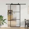 VidaXL Sliding Door Hardware Kit Black 90x205 Cm ESG Glass, Interior Door, Interior Barn Door, Door 3375782