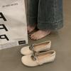 Inner Height Increase Mary Jane Shoes 2025 New Niche Design Metal Round Head Flat Shoes Evening Single Shoes