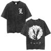 Vintage Washed Anime Death Note Manga Logo Graphic T-shirt Men Women Printed Tee Summer Casual Fashion Clothing Tops High Quality Streetwear