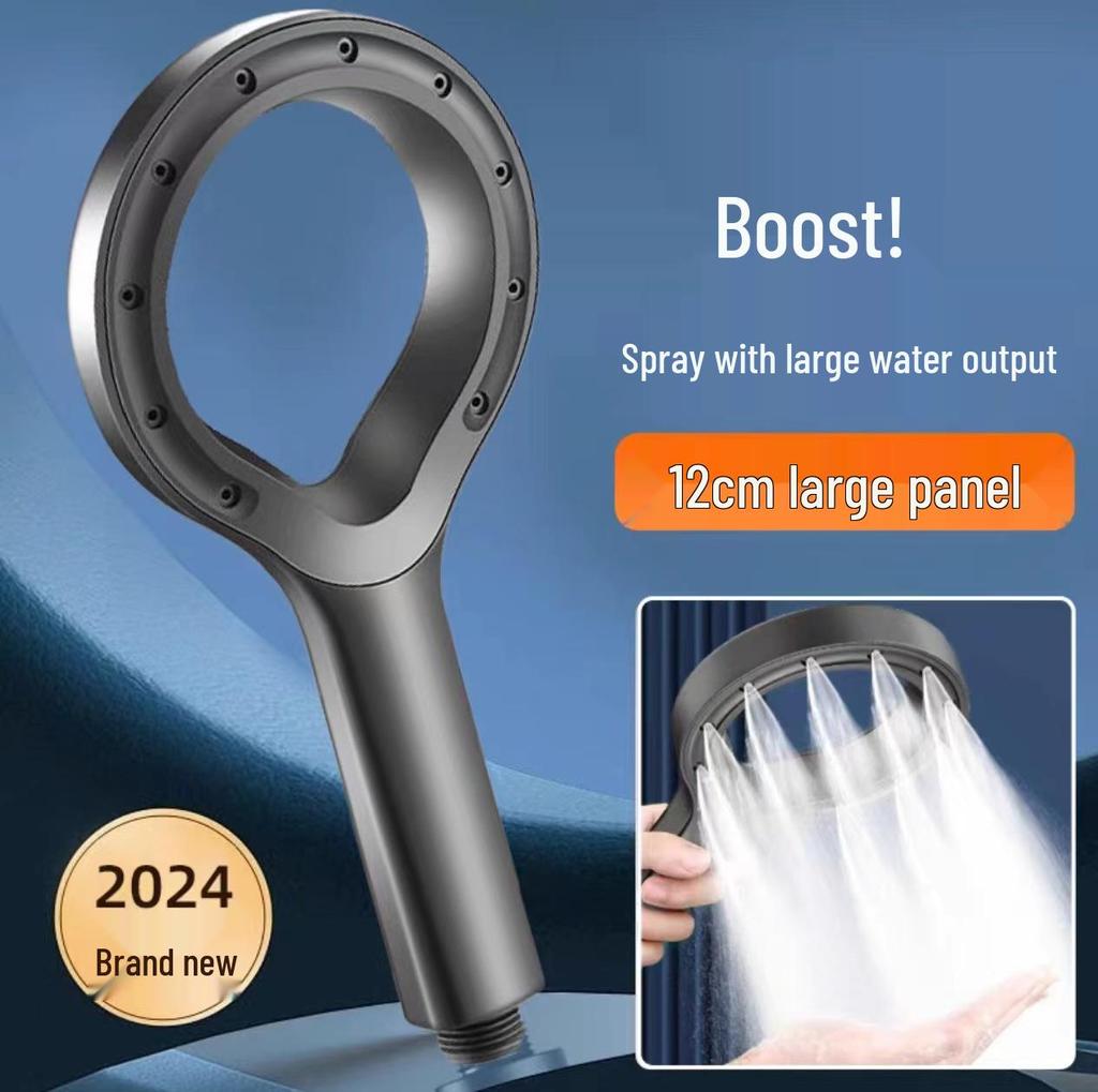 Heart-Shaped Pressurized Handheld Shower Set with Lotus Head