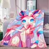 Throw Blankets and Bedspreads Kawaii E-Eevees Fluffy Blanket for Bed Camping Furry New Year Bedspread the Anime Home Decoration