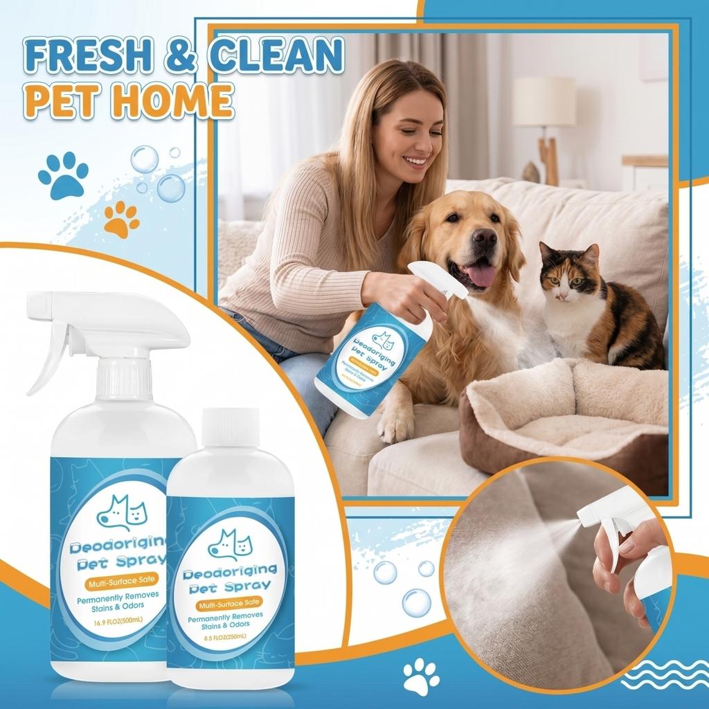 Deodoriserende Huisdierenspray Veilig voor Meerdere Oppervlakken Vlek- en Geurverwijderaar voor Huisdieren en Thuisgebruik 16 Fl Oz Fles