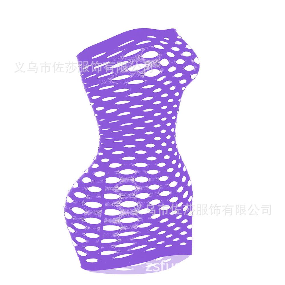 Sexy and romantic underwear for export, large hole body-hugging dress, strapless romantic net dress, net dress, full-body Sheer mesh  round hole...